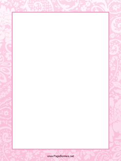 Pink Floral Border page border