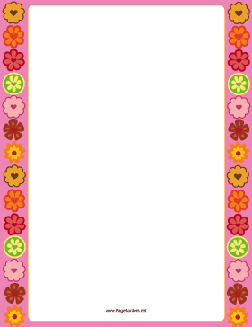 Pink Flower Border page border