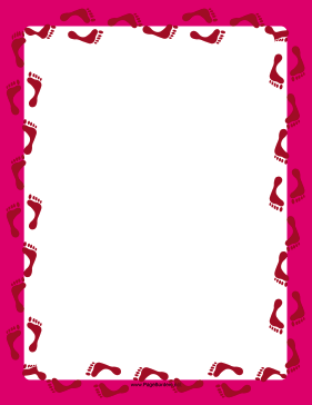 Pink Footprint Border page border