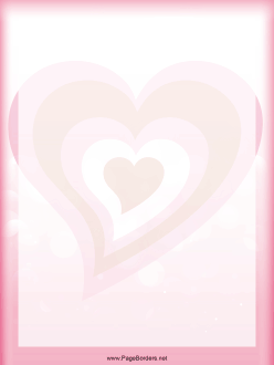Pink Red Hearts Valentine Border page border