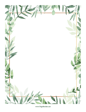 Plant Leaves Border page border