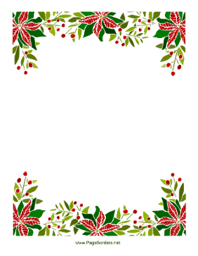 Poinsettia Christmas Border page border