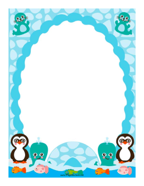 Polar Aquatic Creatures Border page border