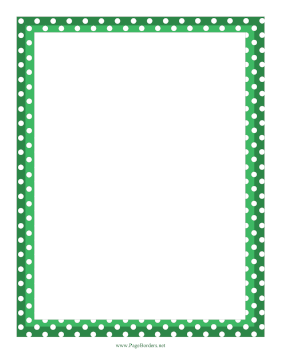 Polka Dot Border Green page border
