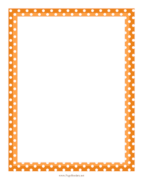 Polka Dot Border Orange page border