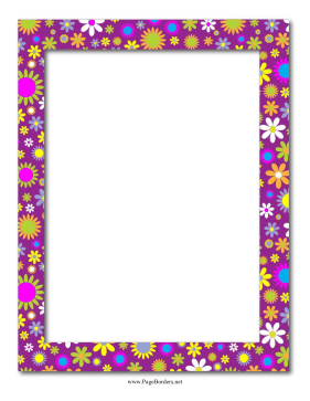 Purple Floral Border page border