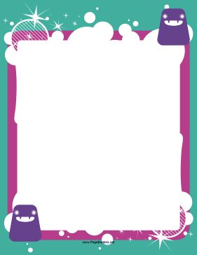 Purple Monster Border page border