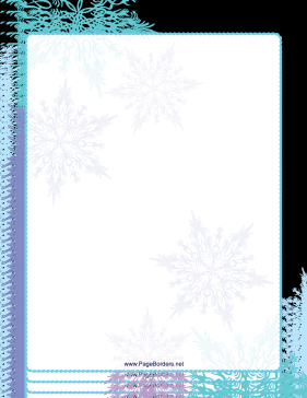 Purple and Green Snowflake Border page border