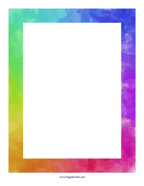 Rainbow Watercolor Border page border