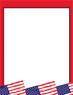 Red American Flag Border page border