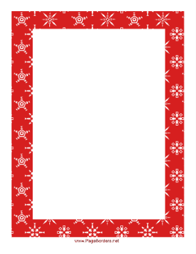 Red And White Snowflakes Border page border