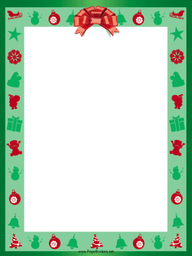 Red Ribbon Christmas Border page border