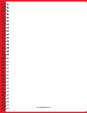 Red Spiral Notebook Border page border