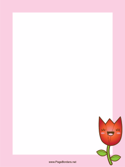 Red Tulip Border page border