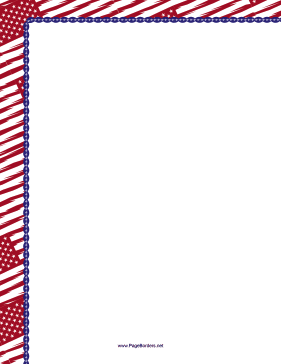 Red US Flag Border page border