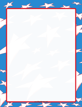 Red White Blue Stars Border page border