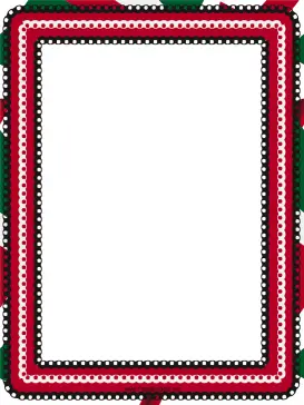 Red White and Green Eyelet Border page border