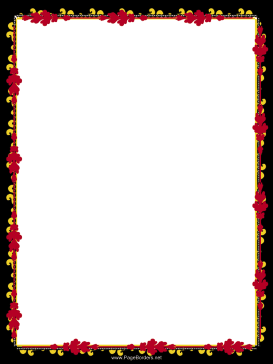 Red and Gold Garland Border page border