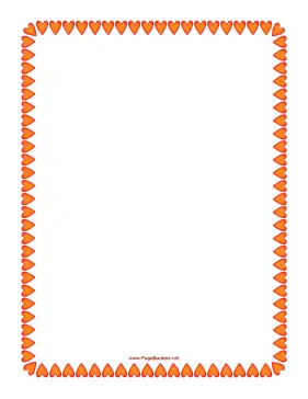 Red and Orange Hearts Border page border