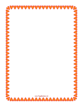 Red and Orange Hearts Border page border