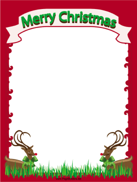 Reindeer Christmas Border page border