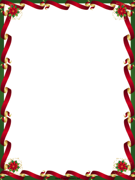 Ribbons and Poinsettia Christmas Border page border