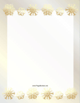 Rows of Gold Snowflake Border page border