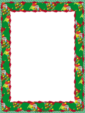 Santa and Trees Christmas Border page border