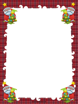 Santas and Trees Christmas Border page border