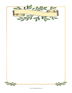 Scroll Ribbon Border Color page border