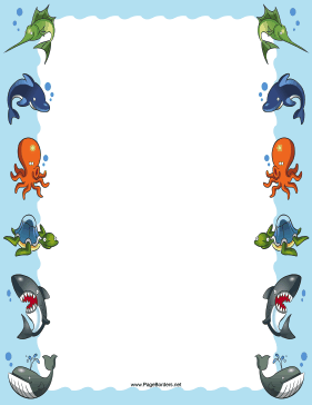 Sea Animals Border page border