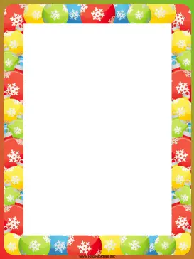 Snowflake and Ornament Christmas Border page border