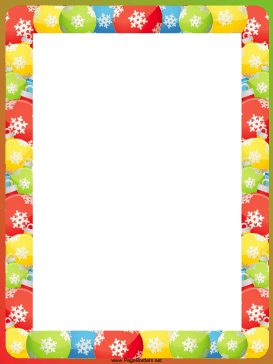 Snowflake and Ornament Christmas Border page border