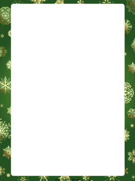 Snowflakes Green Christmas Border page border