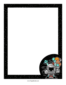 Space Astronaut Border page border