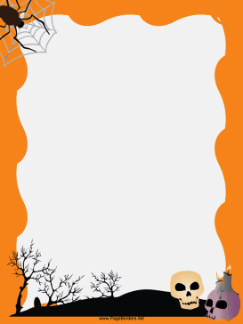 Spider and Skulls Halloween Border page border