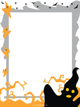 Spooky Ghosts Halloween Border page border
