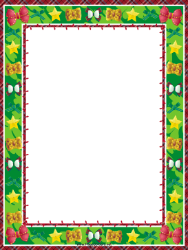 Stars and Bows Christmas Border page border