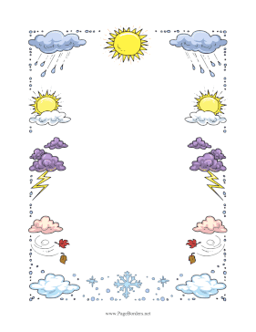 Sun Rain Storm Snow page border