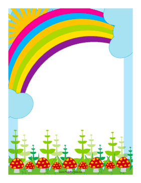 Sun and Rainbow Border page border