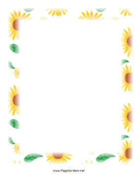 Sunflowers Border page border