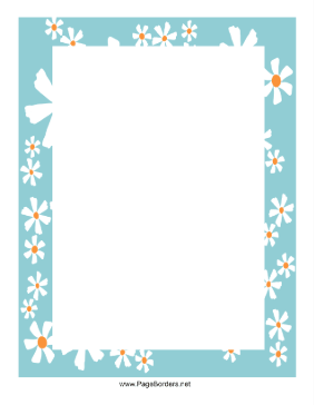 Teal Daisies Border page border