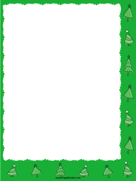 Trees Green Christmas Border page border