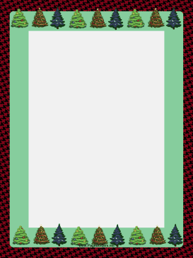 Trees on Houndstooth Christmas Border page border