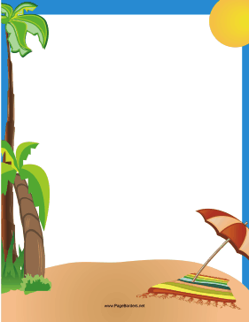 Tropical Beach Border page border