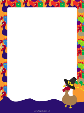 Turkey Flock Thanksgiving Border page border