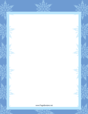 Two Blues Snowflake Border page border