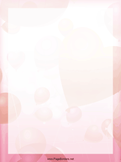 Valentine Balloons Border page border