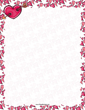 Valentine Hearts Border page border