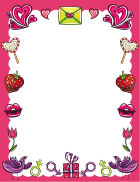 Valentines Day Treats Border page border